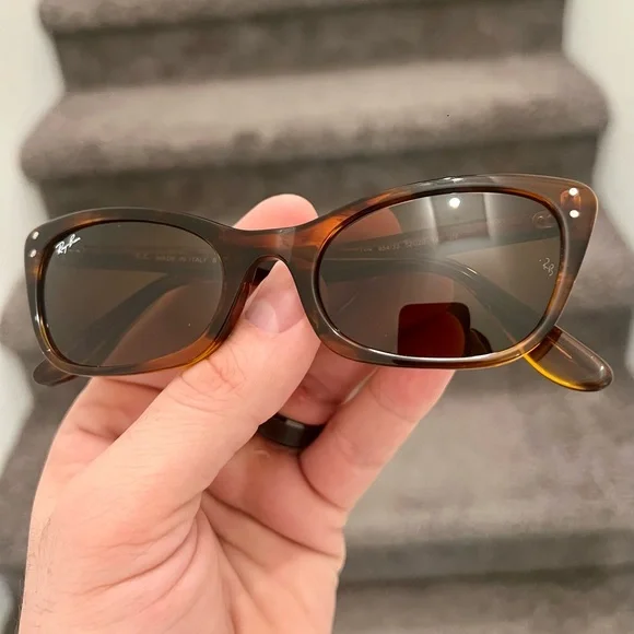 NEW Ray-Ban RB2299 Lady Burbank Women's Cat Eye Sunglasses 52mm Brown/Brown Lens - Picture 3 of 5